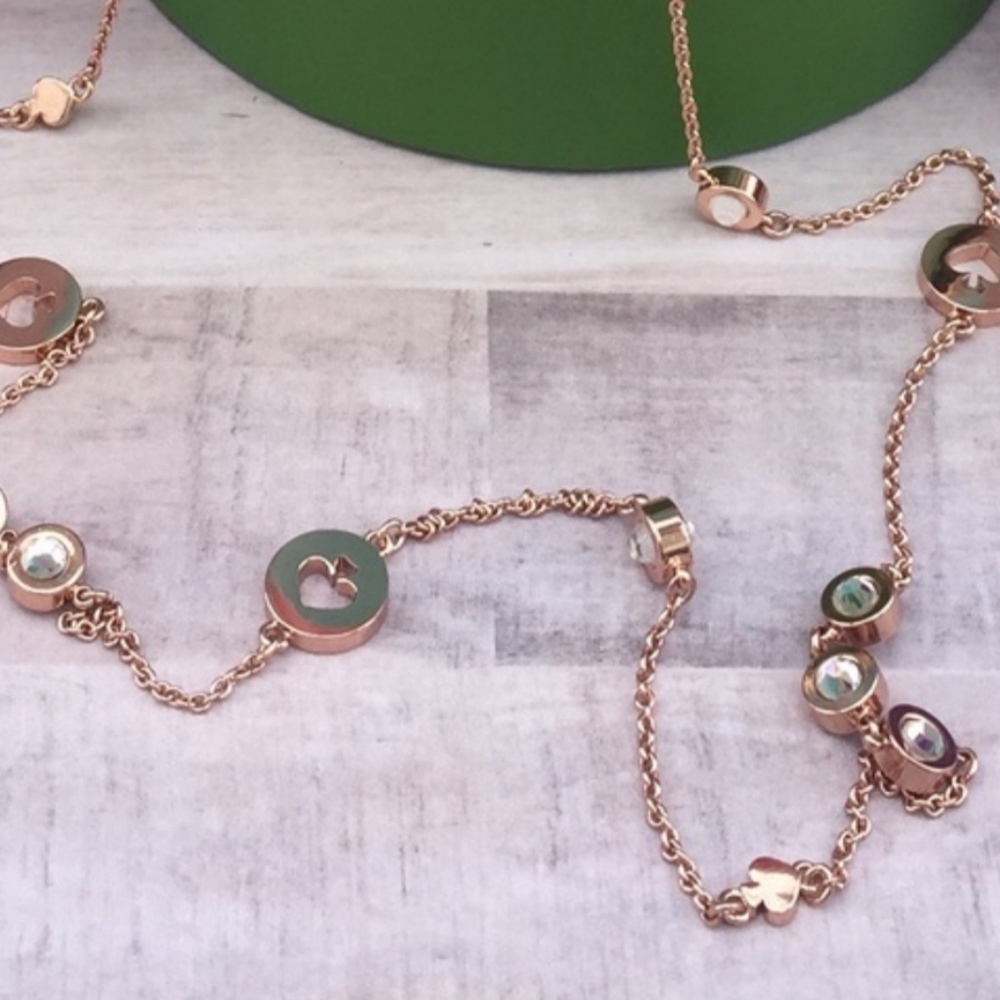 Kate Spade Spot the Spade rose gold necklace